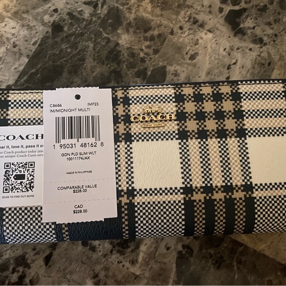 Coach Slim wallet with garden plait print